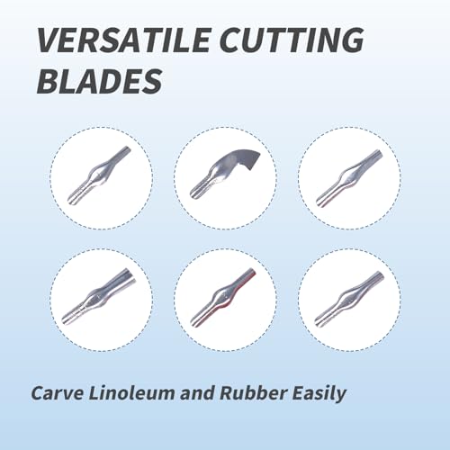 Stamp Making Kit for Adults Stamp Carving Tool Set Wood Carving Kit Carving Tool with 6 Blades Rubber Stamp Making Tools for Printmaking and DIY BRBASAP