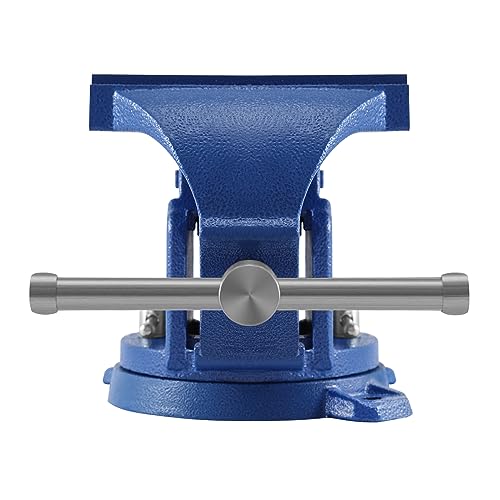 Iglobalbuy 6" Bench Vise with Anvil, Vice Tool 6 Inch Jaw Width Table Top Clamp 360° Swivel Base Heavy Duty Cast Iron Clamp Press Locking Home Bench Iglobalbuy