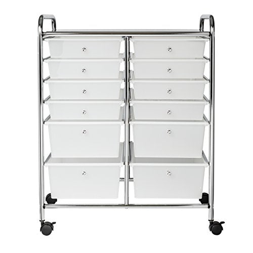 Honey-Can-Do Rolling Storage Cart and Organizer with 12 Plastic Drawers Honey-Can-Do