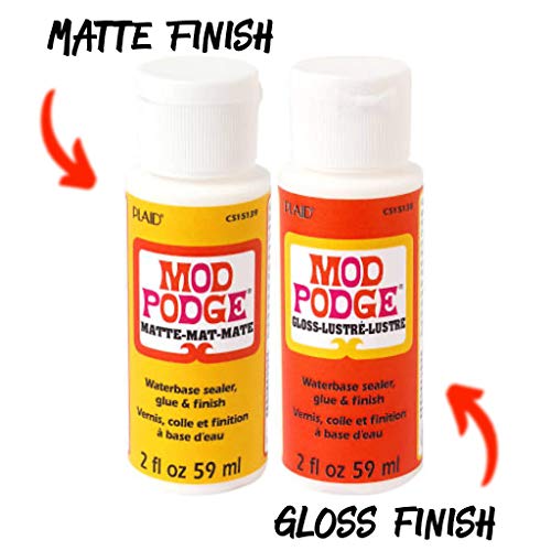 Krafty Kit Mod Podge Bundle: 2oz Gloss and 2oz Matte Water-Based Glue, Sealer & Finish Krafty Kits