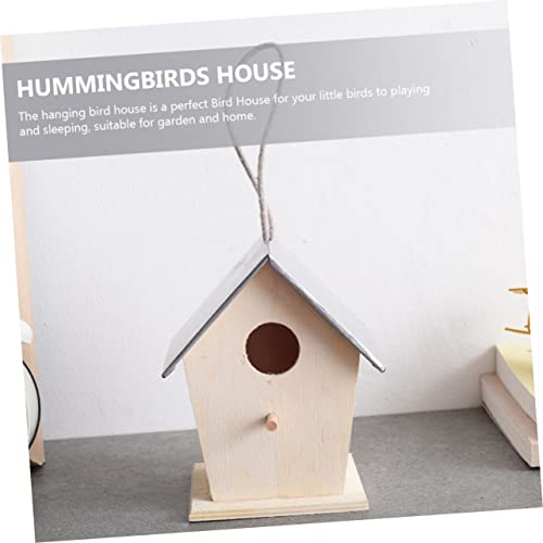 BESPORTBLE Outdoor Bird House Unfinished Wood Birdhouse Decorative Bird House Outside Bird House Bird Nest Desktop Ornament Wooden Bird House Bird BESPORTBLE