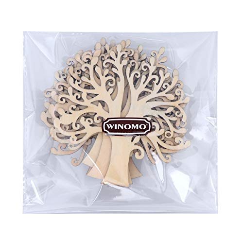WINOMO Blank Wooden Wood Shapes Family Tree Wooden Craft Tree Embellishments for DIY Crafts - 10pcs WINOMO