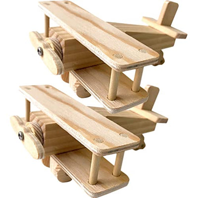 Kisangel Toddler Toys Boy Toys Boy 2 Sets Wooden Airplane Craft Model 3D Unfinished Puzzle DIY Fun Educational Figurine Construction Hobby to Build