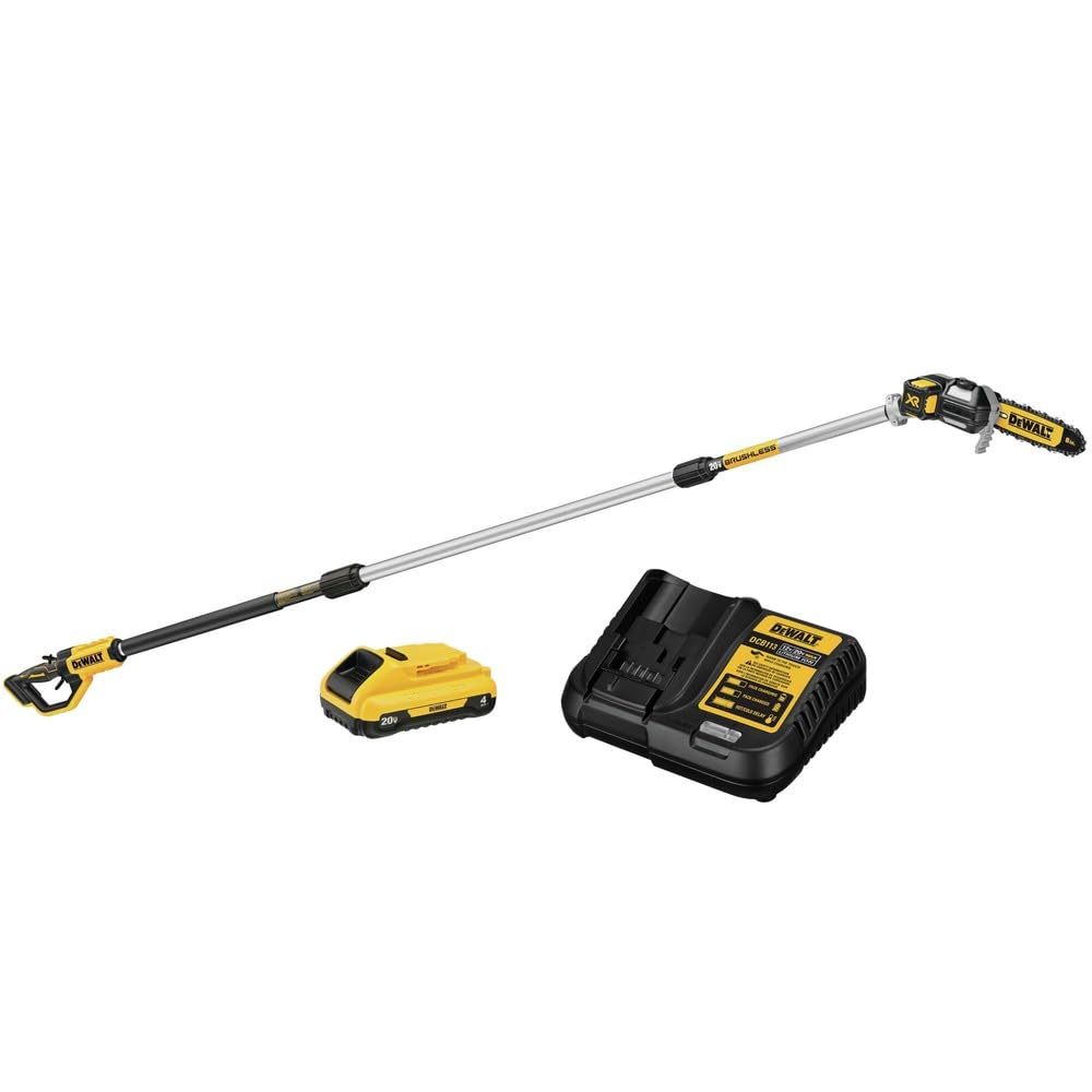 Dewalt DCPS620BDCB240C-BNDL 20V MAX XR Brushless Lithium-Ion Cordless Pole Saw and 20V MAX 4 Ah Lithium-Ion Battery and Charger Starter Kit Bundle DEWALT