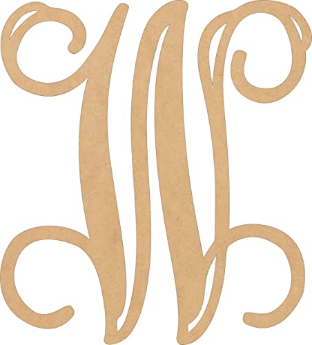 3 Inch Wooden Vine Monogram Letter W Blank Craft, Unfinished Wood Script Alphabet Letters Wall Art, Paintable Wedding Initial NEXTCraft