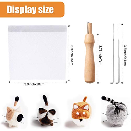 WILLBOND 10 Pieces Needle Felting Kit for Beginner Wool Felting Supplies with Instructions Doll Making Manual Felting Foam Mat for Christmas Craft WILLBOND