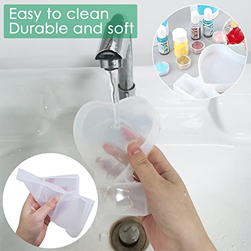 2 Pieces Photo Frame Resin Mold, SourceTon Rectangle and Heart Shape Silicone Epoxy Molds for Home Decoration, DIY Crafts and Handmade Gifts SourceTon