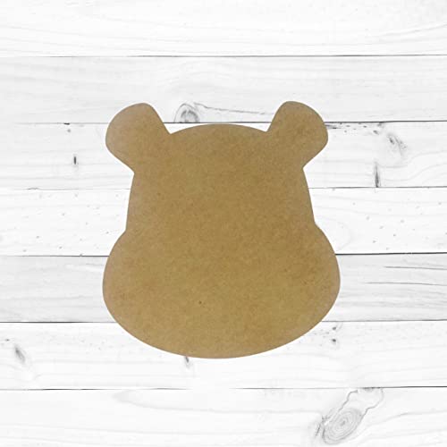 Cartoon Bear Head Cutout, Cartoon Character, Nursery Shape, MDF Unfinished Wooden Craft, Build-A-Cross Build-A-Cross