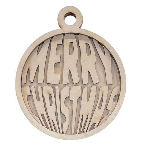 Merry Christmas Door Sign 3 Pieces Laser Cut Out Unfinished RND8 The Wood Shape Store