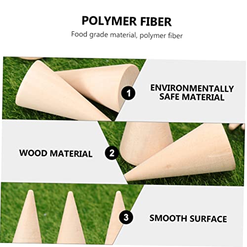 NOLITOY 60 Pcs Diy Cone Unfinished Wooden Toys Cone Bracket Ring Holder Jewelry-rings Ring Display Stands Wood Cone Wood Storage Racks Jewelry Ring NOLITOY