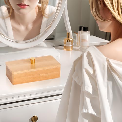 Yhwocd Wooden Stackable Jewelry Box with Lid, Wood Stackable Jewelry Trays, Jewelry Holder Organizer for Earrings, Rings, Necklace, Pendant, Yhwocd