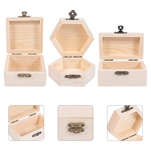 Healifty 3pcs Boxes Jewelry Box White Embryo Wood Painted Jewelry Organizer Tray Unfinished Wood Crates Rings Storage Organizer Kids Jewelry Healifty