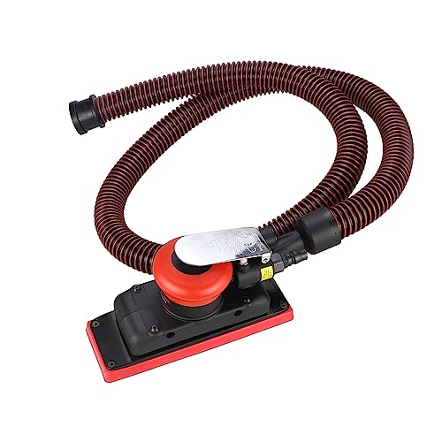 2-3/4" x 8" Dust-free Air Orbital Sander, 70 mm x 198 mm 1/8 in Orbit, 10,000 Max OPM Dust Bag Style with Extra Hook-Loop Pad and 15pcs EROSHAK