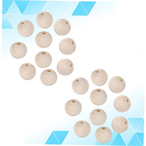 Tofficu 20pcs Unfinished Wood Beads Wood Beads Bracelet Making Round Beads Beaded Jewelry Wood Loose Beads Jewelry Making Charms Wood Craft Beads Tofficu