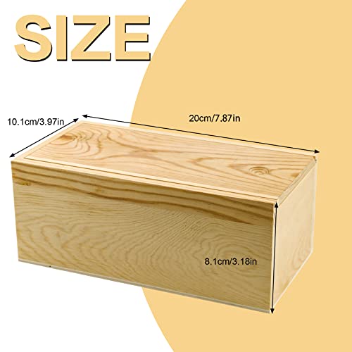 BILLIOTEAM 2 Pack Unfinished Wood Storage Box with Slide Lid,Blank Natural Wood Case Container for Christmas,Wedding,Party,Gift Jewelry Box,DIY BILLIOTEAM