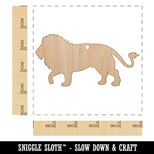 Lion Solid Unfinished Craft Wood Holiday Christmas Tree DIY Pre-Drilled Ornament Sniggle Sloth
