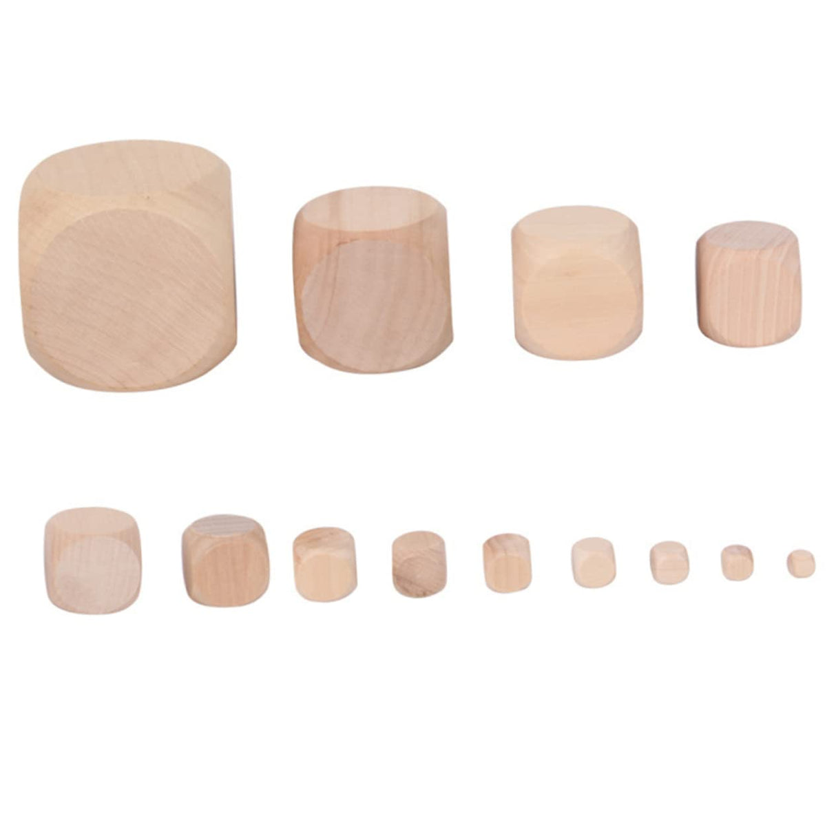 VILLCASE 12 Pcs Wood Blank Dice Unfinished Blocks DIY Wood Kids Block Toys Wood Block Blank Cubes Unfinished Wood Cubes Kids Toys Building Blocks for VILLCASE