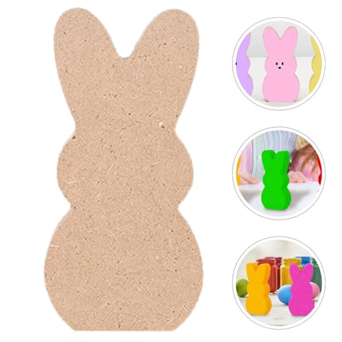 KALLORY Easter Wooden Bunny Cutouts,10pcs Unfinished Wooden Easter Rabbit Cutouts Easter Wood Bunny Slice Ornament for Easter Crafts Easter Spring KALLORY