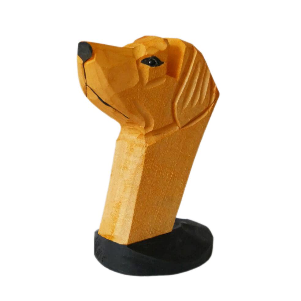 Red Dollar Handmade Wood Carved Animal Eyeglass Holder, Cute Sunglasses Display Stand, Nightstand Home Office Desk Decor, Christmas Holiday New Year Red Dollar