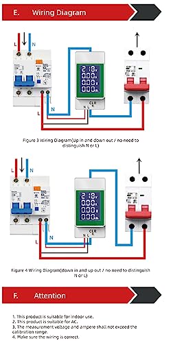 HiLetgo AC Digital Multimeter 50-300V 100A PZEM-008 LCD Display Digital Current Voltage Active Power Energy Multimeter Ammeter Voltmeter AC Din Rail HiLetgo