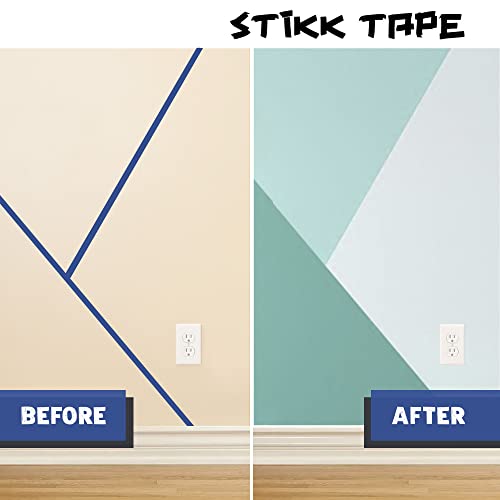 STIKK Painters Tape - 3pk Blue Painter Tape - 1/4 inch x 60 Yards - Paint Tape for Painting, Edges, Trim, Ceilings - Masking Tape for DIY Paint STIKK