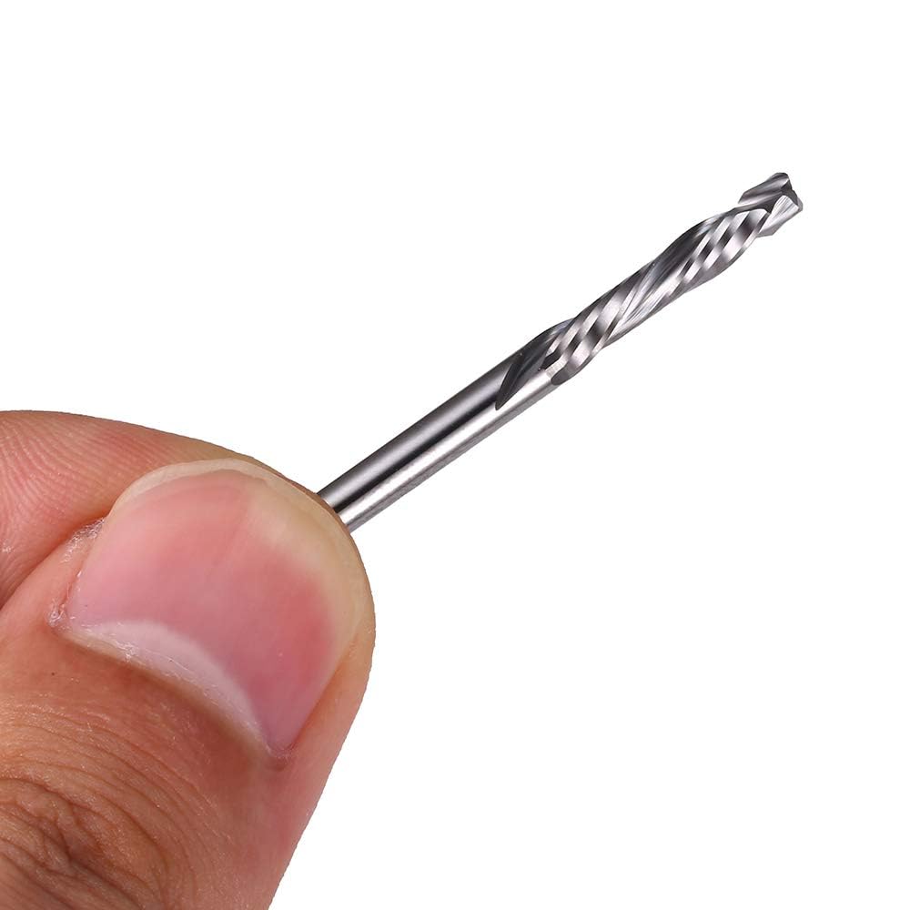 HOZLY 1/8 Inch Shank Carbide End Mills Up & Down Cut CNC Spiral Router Bits 2 Flutes Milling Cutter Compression Router Bit for Engraving Milling HOZLY