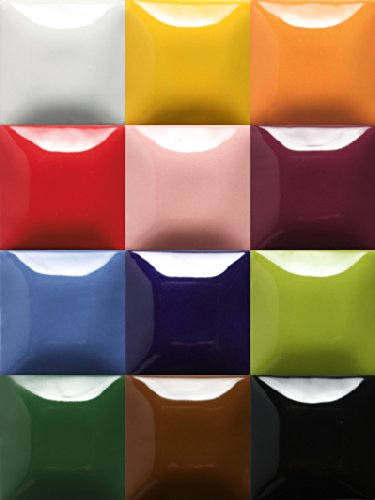 Mayco Stroke and Coat Glaze for Ceramics Kit 3 | 12 Assorted 2 oz Jars with How to Paint Pottery Book Creative Hobbies