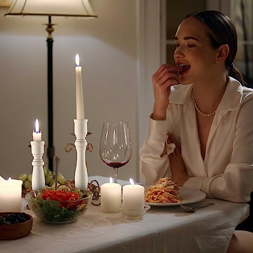 Tanlade 16 Pcs Wooden Candle Holders Set for Pillar Candles Farmhouse Unfinished Wood Boho Candle Sticks Holder Rustic Candlestick Holder Stand for Tanlade