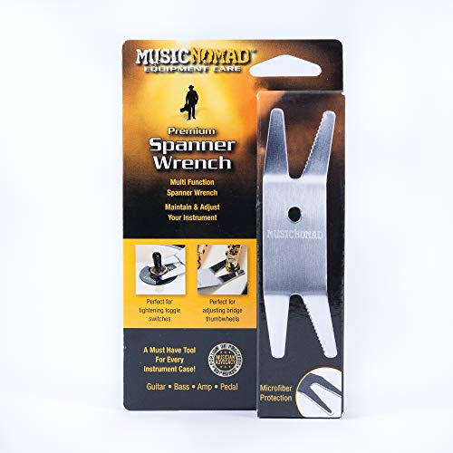 MusicNomad Premium Spanner Wrench with Microfiber Suede Backing (MN224) MusicNomad