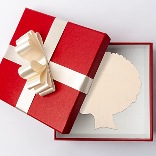 EXCEART Mother's Day Wood Chips Head Wooden Wreath Unfinished Wood Cutouts Girl Presents Mother and Son Gifts African Girl Wooden Cutouts Lady Gifts EXCEART