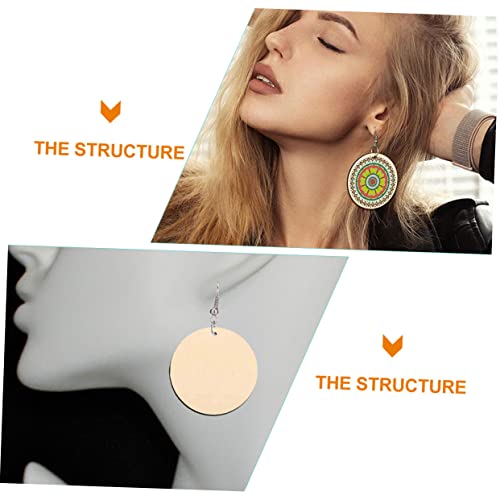 TEHAUX 200pcs Earrings Unfinished Wood Earring Blanks Earring Wood Blanks Round Wood Drop Dangles Unfinished Teardrop Earring Valentines Wood TEHAUX