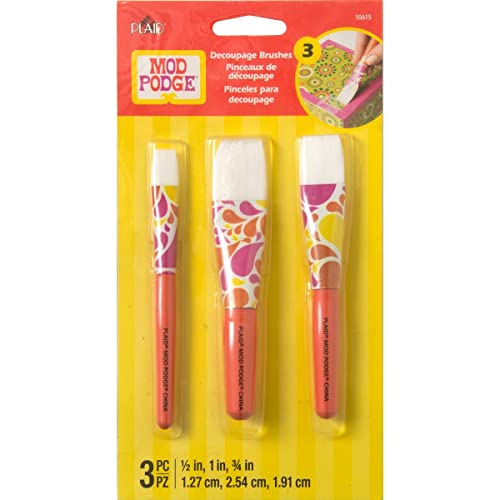 Mod Podge 10615 3 Piece Short Handle Brush Set Mod Podge