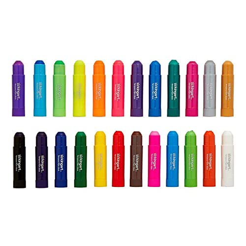 KINGART 575-24 TEMPERA PAINT Sticks, Set of 24 Rich Colors, Solid Tempera Paint for Kids, Super Quick Drying, Non-Toxic, Work Great on Paper, Canvas, KINGART