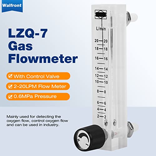 LZQ-7 Flowmeter 2-20LPM Acrylic Air Gas Flowmeter with Control Valve for Measuring Controlling Gas Flow Walfront