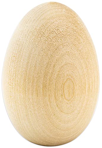Hygloss Products Wooden Eggs - Unpainted Natural Wood Eggs Great For Easter Crafts - 1-3/4 x 2-1/2 Inches, 12 Pack Hygloss
