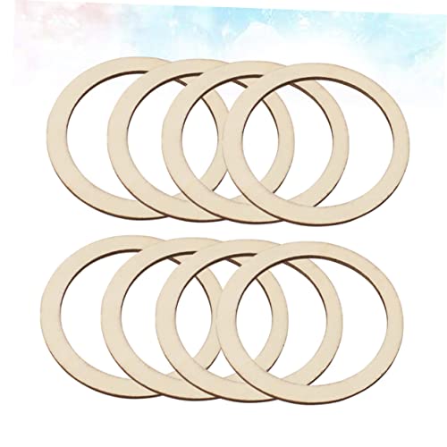 TEHAUX 200pcs Rustic Decor Floral Decor Rustic Frames Unfinished Wood DIY Craft Decor Flat Wooden Rings for Crafts Hollowed Wooden Slice Round TEHAUX