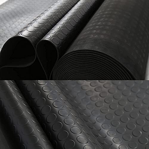 Nisorpa 3mm Thick Garage Floor Rubber Mat 16.4 x 3.3 fts Rubber Garage Floor Mats Heavy Duty Coin-Grip Garage Flooring Roll Non-Slip Rubber Mats Nisorpa