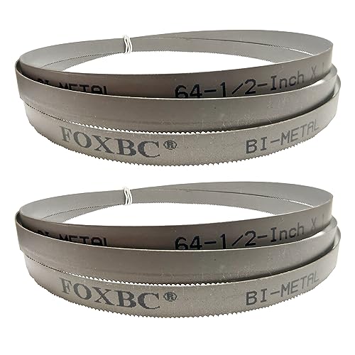 FOXBC 64-1/2" x 1/2" x 0.02" x 24 TPI Metal Bandsaw Blade Cutting for Harbor Freight, Wen 3970, Jet Band Saw - 2 Pack FOXBC