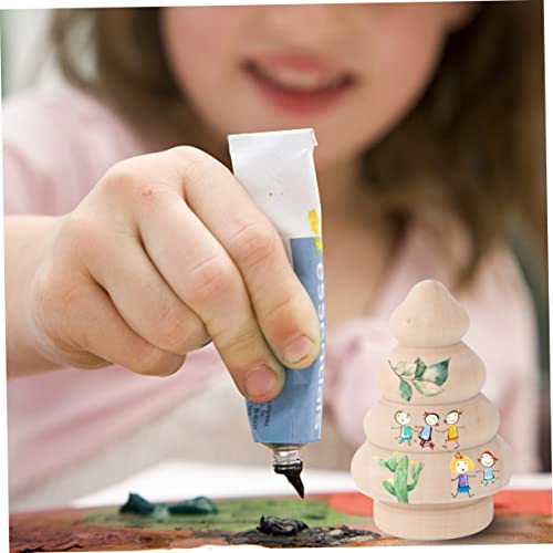 ARTIBETTER 10pcs Wood Christmas Tree Unfinished Wooden Unfinished Peg Dolls Homemade Ornaments Wooden Xmas Tree Craft Blank Peg Doll Wooden Christmas ARTIBETTER
