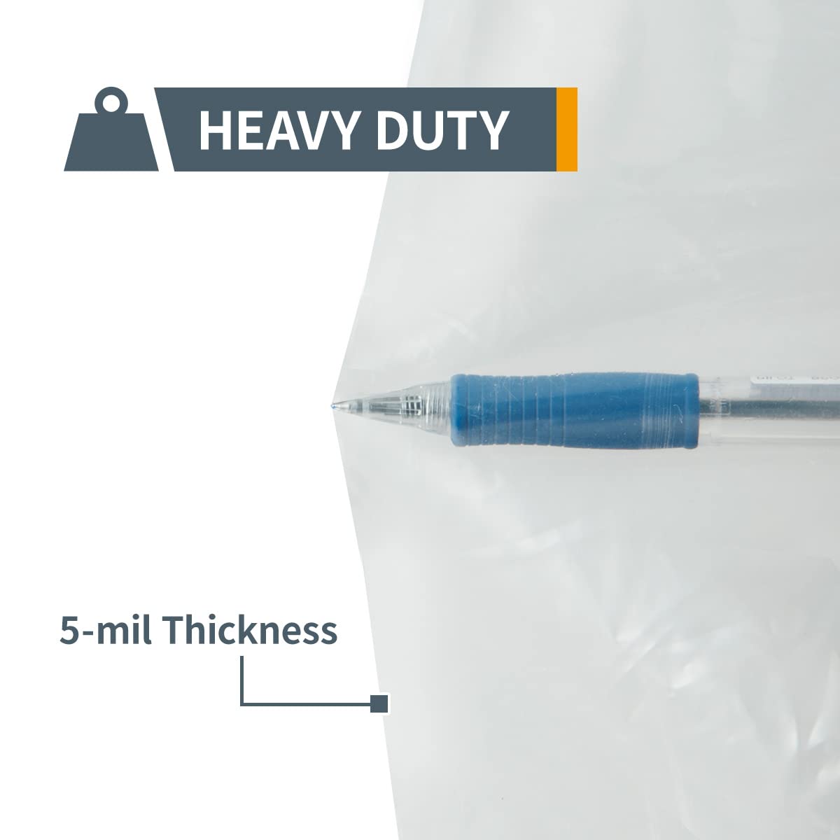 POWERTEC 70009 Clear Plastic Dust Collection Bag, 19-1/2 Inch Dia x 33-Inch, 5-Pack Dust Collector Bags for machine with 19”Filter Drum–5 Pack POWERTEC