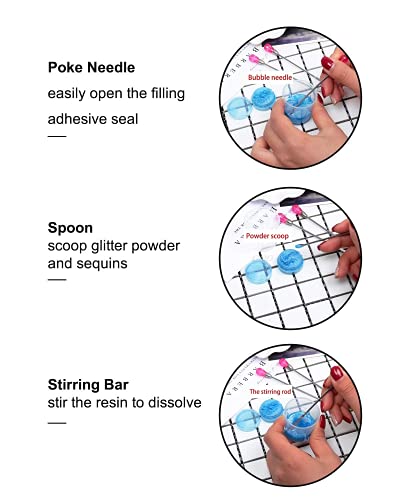 11 Pcs Silicone Resin Mold Tools Set, Tweezers Jewelry Making Kit, Stirring Needle Spoon Tool, Anti-Static Stainless Steel ESD Tweezers Precision Set Moocci