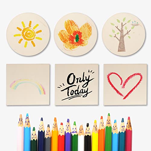 50PCS Unfinished Blank Wood Pieces, 4 x 4 Inch Natural Wooden Slices Cutouts for DIY Crafts Pyrograph Painting Staining Burning Engraving Carving LepoHome