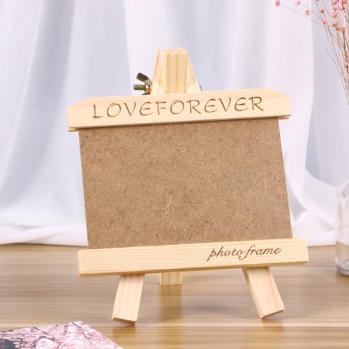 DECHOUS 2pcs Photo Display stand table Photo Frame unfinished wood braces kit wood Photo Frame wedding photo frame mini photo easel photo collage kit DECHOUS