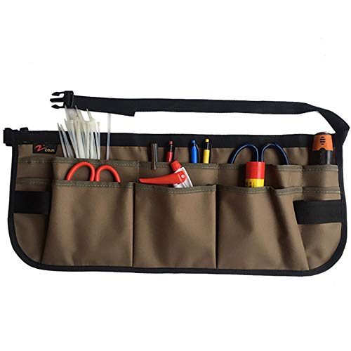 zojo Heavy Duty Waxed Canvas Work Apron with Tool Pockets (Small Size, Coffee) zojo