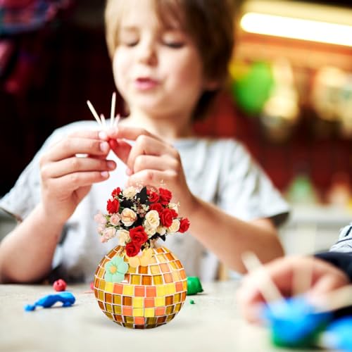 STOBAZA Glass Mosaic Tiles Unfinished Wood Bud Vase Mosaic Vase Kit Stained Mosaic Pieces for Home Decoration DIY Art Projects A STOBAZA