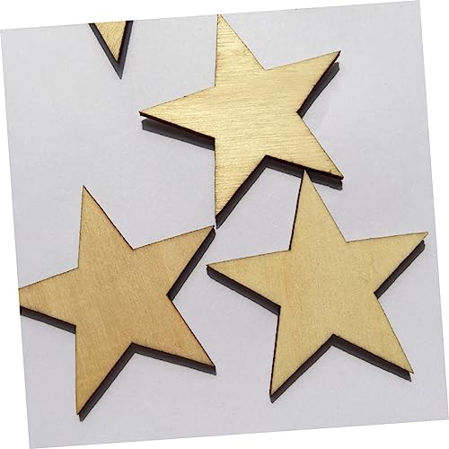 COHEALI Log Discs Log Slices DIY Wood Slices Star Wood Discs Wooden Decorate Blank COHEALI