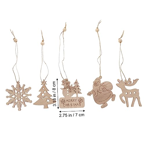 Artibetter 1 Set Christmas Decoration Pendant Unfinished Christmas Shapes Wooden Christmas Cutout Nativity Decor House Decorations for Home DIY Craft ARTIBETTER