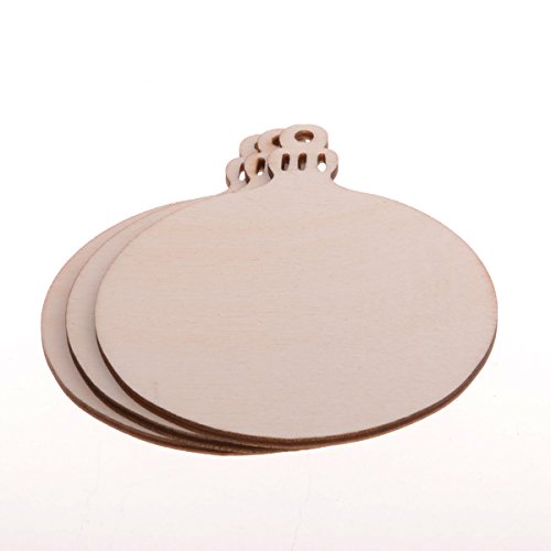 Christmas Wooden Crafts Hanging Ornaments Christmas Tree Decoration Unfinished Wood Cutouts for DIY Blank Slices to Paint (10PCs Round Style) YEEQIN