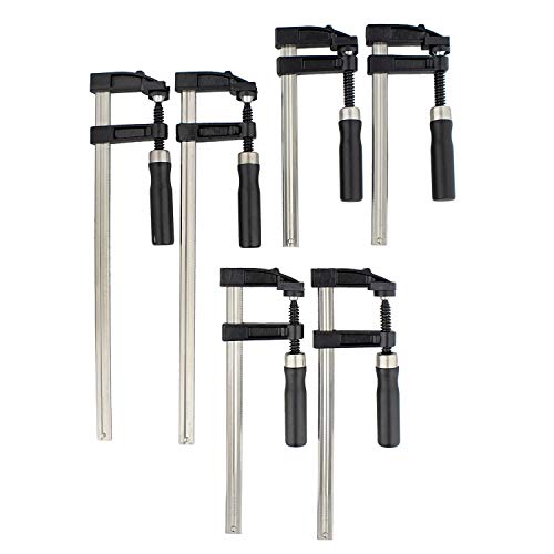 DCT Sliding Arm Bar Clamp Set – 12pc Spring Clamps and F Clamps Woodworking Clamps Set Bar Wood Clamp Set Deadwood Crafted Tools