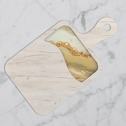 Welled Wood Surface, Rectangle with Hand Organic Shaped, 13" x 7.3", for Wooden Trays, Crafts and Decorations, welled Center for Resin Design or LEISURE ARTS